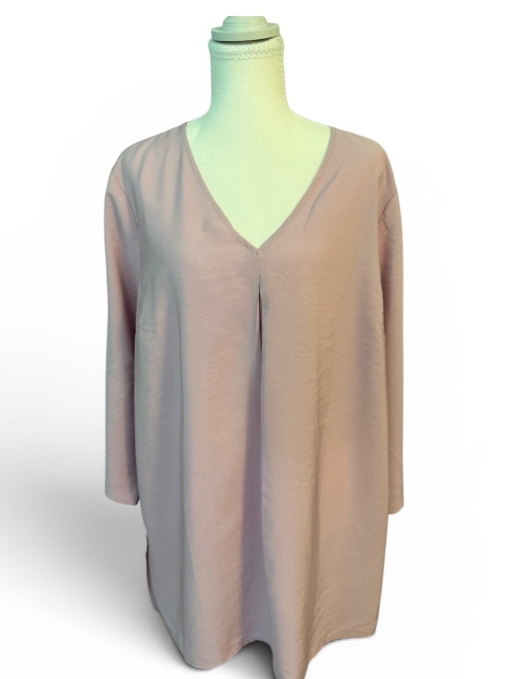 J Jill Mauve Rayon Blend V-Nevk Tunic Sz L NWT
